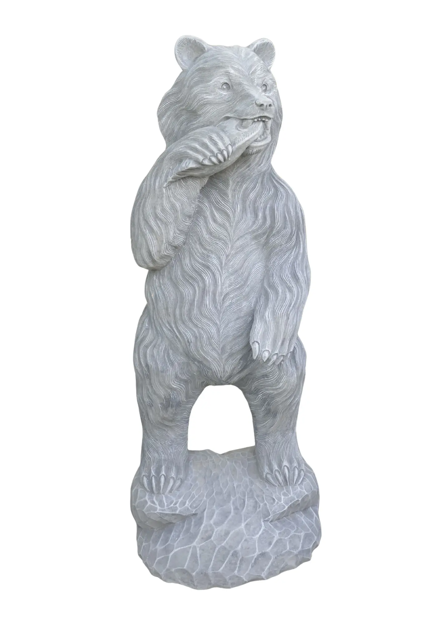  Product image 4 of the product “Big bear eating fish, 100cm H | cast stone ”